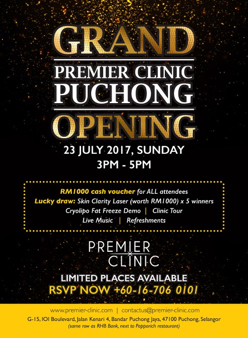 Premier Clinic Puchong Grand Opening 23rd July 2017, 3.00-5.00pm