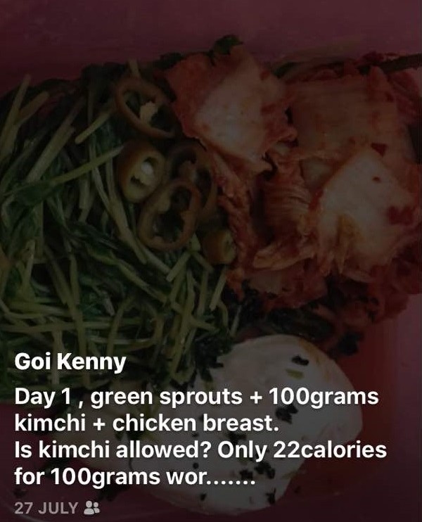Day 1 - Green Sprouts + 100gm of Kimchi + Chicken Breast