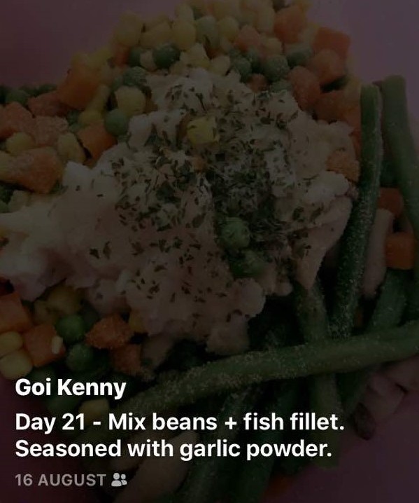 Day 21 - Mix beans + Fish Fillet, Seasoned with Garlic Powder