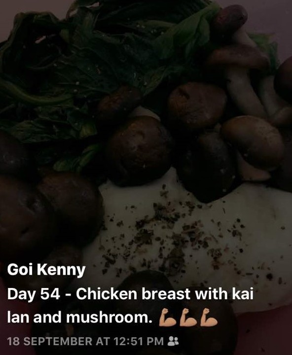Day 54 - Chicken Breast with Kailan & Mushroom