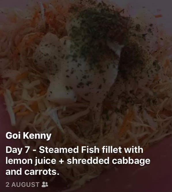 Day 7 - Steamed Fish Fillet with Lemon Juice + Shredded Cabbage & Carrots